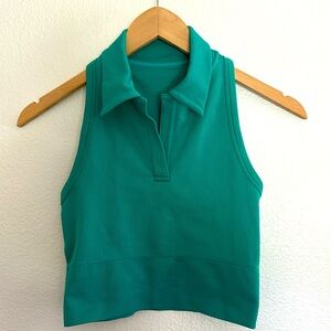 Athleta Aurora seamless crop polo tank - size XS